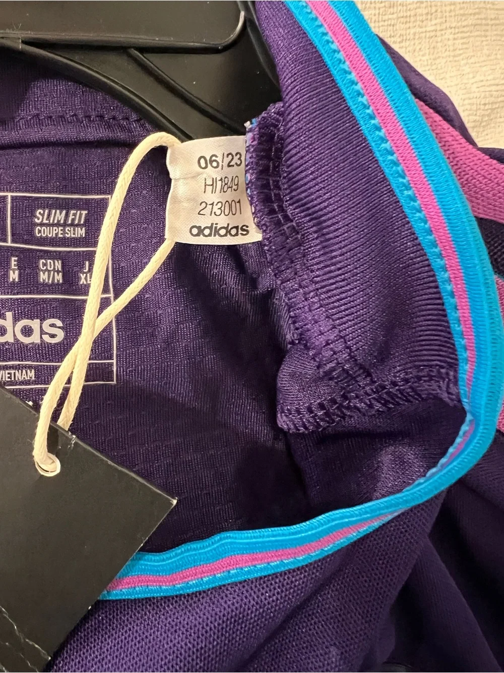 adidas Charlotte FC Purple Jersey with Pink Stripes and Blue Accents